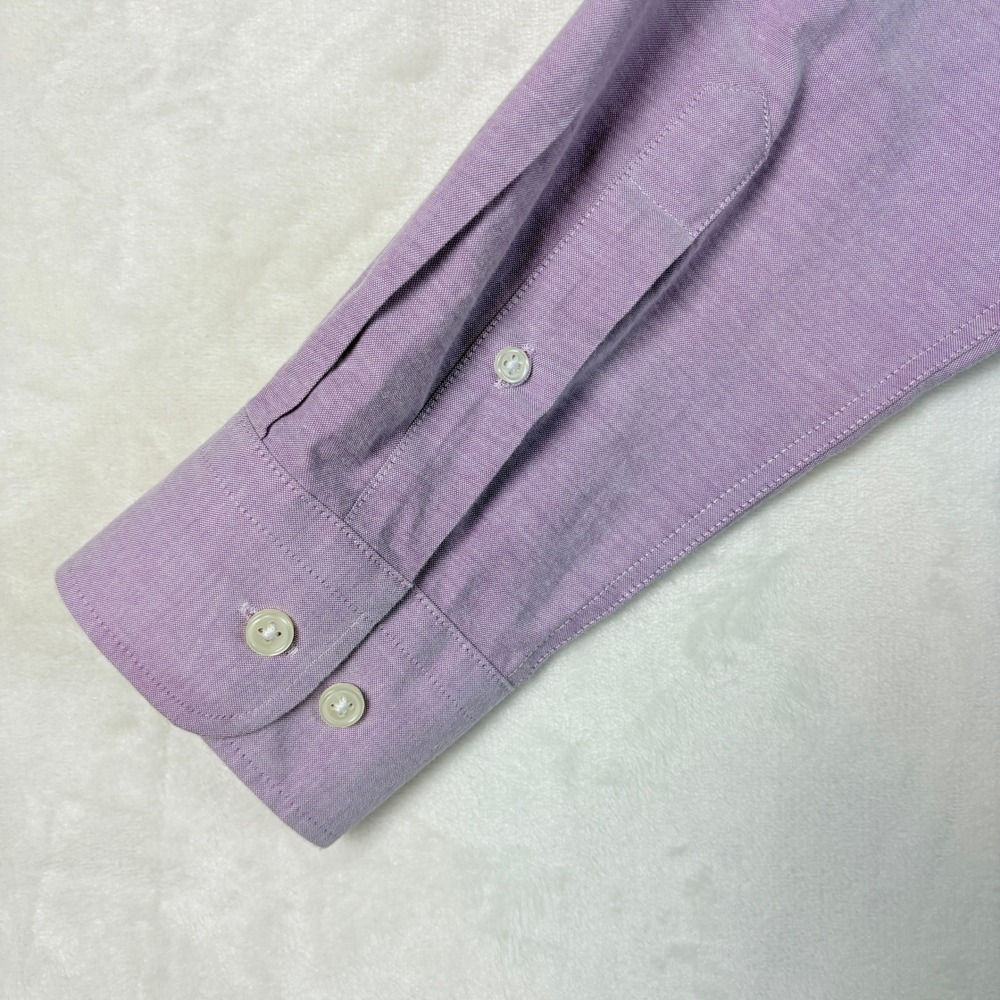 Jos A Bank 1905 Shirt Men Large Purple Excellent Tailored Fit Button Down Oxford - Picture 10 of 12